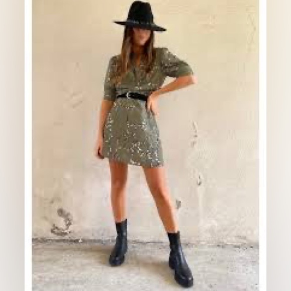 BA&SH Megan Green Mini Dress size 0